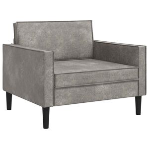 vidaXL Poltrona XL Cinzento-claro Couro Suede Sint&eacute;tico