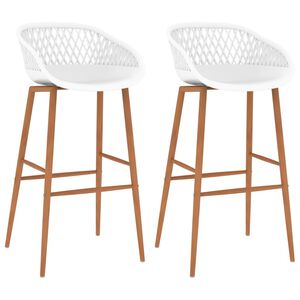 vidaXL Cadeiras de bar 2 pcs branco
