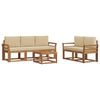 vidaXL Conjunto de Sof&aacute;s para Exterior 6 pcs Natural e Bege
