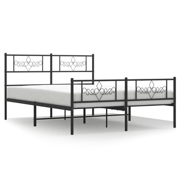 vidaXL Estrutura de cama sem colch&atilde;o com p&eacute;s 160x200 cm preto