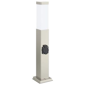 vidaXL Lumin&aacute;ria de poste com tomada, 50 cm, a&ccedil;o inoxid&aacute;vel, IP44