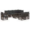vidaXL Conjunto de Sof&aacute; de Jardim 9 unid. Cinza e Cinza Escuro vime PE
