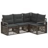 vidaXL Conjunto de Sof&aacute; de Jardim 4 unid. Cinzento vime PE