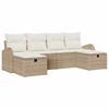 vidaXL Conjunto de Sof&aacute; de Jardim 6 unid. Bege vime PE