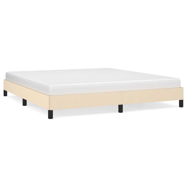 vidaXL Estrutura de cama sem colch&atilde;o 160x200 cm tecido cor creme