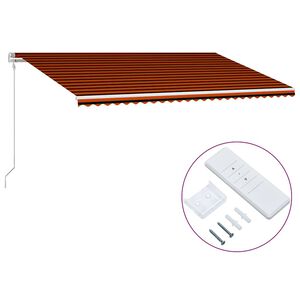 vidaXL Toldo retr&aacute;til autom&aacute;tico 600x300 cm laranja e castanho