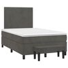 vidaXL Cama boxspring com colch&atilde;o 120x200 cm veludo cinzento-escuro