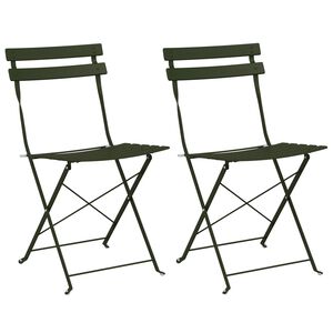 vidaXL Cadeira Dobrável de Jardim 2 pcs Verde 42 x 46 x 82cm Aço