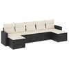 vidaXL 7 pcs conjunto de sof&aacute;s p/ jardim c/ almofad&otilde;es vime PE preto