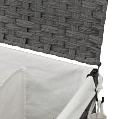 vidaXL Cesto para roupa suja com rodas 60x35x60,5 cm vime cinzento