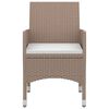 vidaXL 7 pcs conjunto de jantar p/ jardim c/ almofad&otilde;es vime PE/vidro