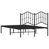vidaXL Estrutura de cama com cabeceira 120x200 cm metal preto