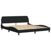vidaXL Estrutura de cama Dover 180x200 cm tecido preto