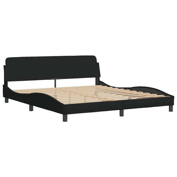 vidaXL Estrutura de cama Dover 180x200 cm tecido preto