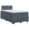 vidaXL Cama Box Spring com Colch&atilde;o e LED Cinzento-Escuro 120 x 200 cm