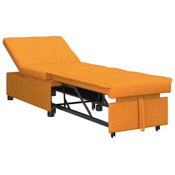 vidaXL Sof&aacute;-cama retr&aacute;til Amarelo Escuro 194 x 50 x 82 cm tecido