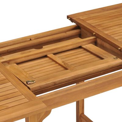 vidaXL Mesa de jardim extensível (110-160)x80x75cm madeira teca maciça