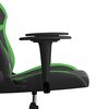 vidaXL Cadeira gaming massagens couro artificial preto e verde