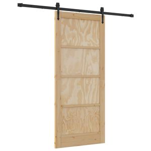 vidaXL Porta Deslizante ORKDAL Natural e Preto 86 x 198,5 cm