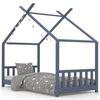 vidaXL Estrutura de cama para crian&ccedil;as 80x160 cm pinho maci&ccedil;o cinza