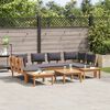 vidaXL Conjunto de Sof&aacute; de Jardim 4 pcs Marrom e Cinza
