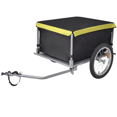 vidaXL Reboque de carga p/ bicicleta preto e amarelo 65 kg