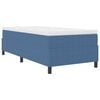 vidaXL Cama Box Azul e Branco 100 x 200 cm Tecido de Veludo Cotele