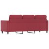 vidaXL Sof&aacute; de 3 lugares 180 cm couro artificial vermelho tinto