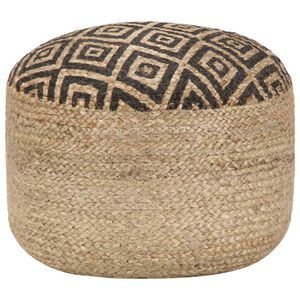 vidaXL Pufe artesanal 45x30 cm juta preto