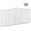 vidaXL Cestos gabi&atilde;o arqueados 8pcs 400x50x180/200cm ferro galvanizado