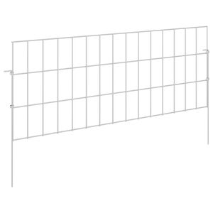 vidaXL Cerca de Jardim com Estacas 48 unid. 75 x 30 cm A&ccedil;o Galvanizado