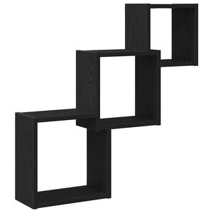 vidaXL Prateleiras de parede em forma de cubo, carvalho preto, 68x15x68 cm, madeira engenheirada