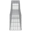 vidaXL Cestos gabi&atilde;o arqueados 6 pcs 400x30x40/60 cm ferro galvanizado