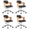 vidaXL Cadeiras jantar 4 pcs madeira curvada e couro artificial preto