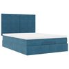 vidaXL Estrutura de cama otomana colch&otilde;es 140x200cm veludo azul escuro