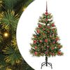 vidaXL Árvore de Natal Artificial Articulada com Cones Verde 120 cm