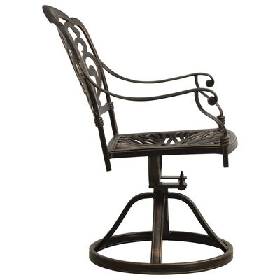 vidaXL Cadeiras giratórias de jardim 2 pcs alumínio fundido bronze