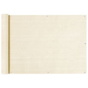 vidaXL Tela de varanda 75x300 cm PEAD cor creme