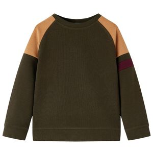 Sweatshirt para crian&ccedil;a cor caqui-escuro e camel 140