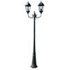 vidaXL Candeeiro jardim c/ 2 bra&ccedil;os 230cm alum&iacute;nio verde-escuro/preto