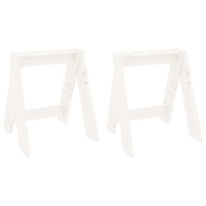 vidaXL Bancos 2 pcs 40x40x45 cm pinho maci&ccedil;o branco