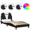 vidaXL Estrutura de cama Viana com LED sem colch&atilde;o 80x200cm preto/branco