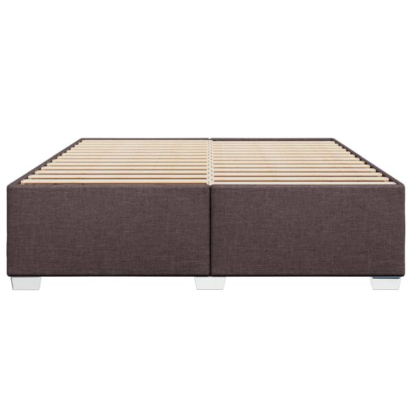 vidaXL Estrutura de cama sem colch&atilde;o 180x200 cm tecido castanho-escuro