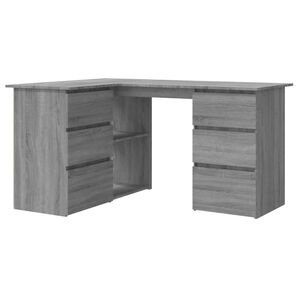 vidaXL Secret&aacute;ria canto 145x100x76cm derivados madeira cinzento sonoma