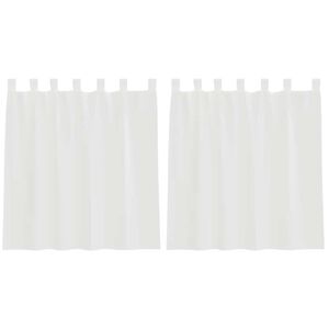 vidaXL Cortinas de voile com la&ccedil;os 2 pcs branco 140x140 cm