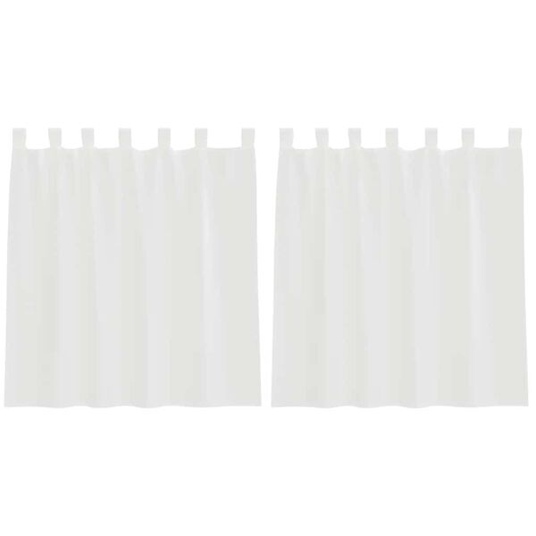 vidaXL Cortinas de voile com la&ccedil;os 2 pcs branco 140x140 cm
