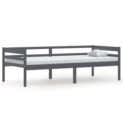 vidaXL Estrutura de cama 90x200 cm pinho maciço cinzento-escuro