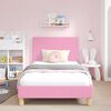 vidaXL Estrutura de Cama Infantil com Cabeceira Rosa 80 x 200 cm