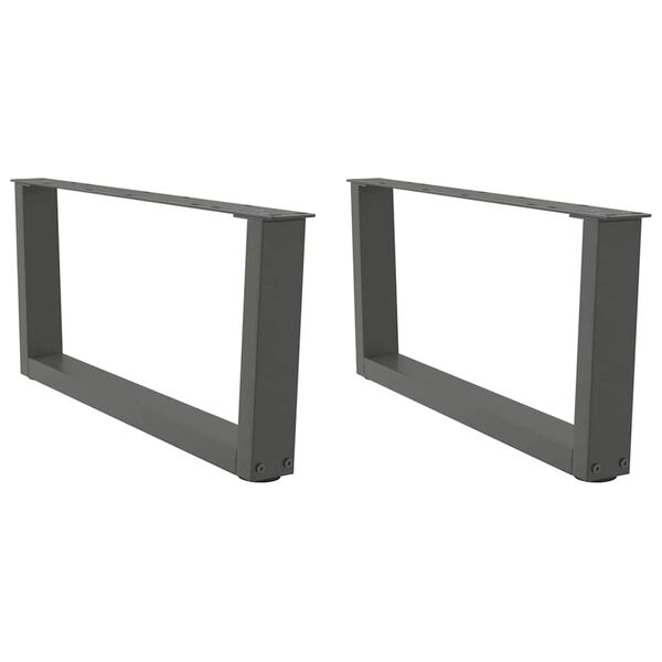 vidaXL P&eacute;s para mesa de centro em V, 2 pe&ccedil;as, antracite, 70x(30-31,3) cm, a&ccedil;o