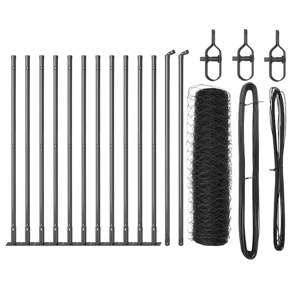 vidaXL Poste de Cerca Cinzeto 25 x 0,5 m (malha de 50 mm) A&ccedil;o